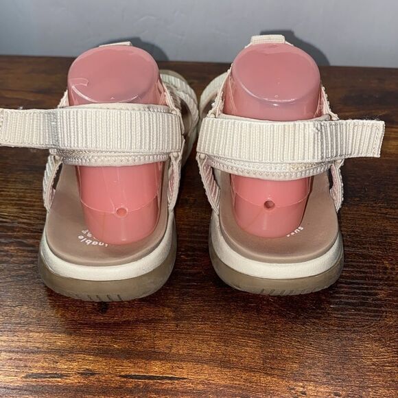 DR. SCHOLL'S Adalia Sz 10 Beige Textured Fabric Adjustable Ankle Strap Sandals - Picture 4 of 8